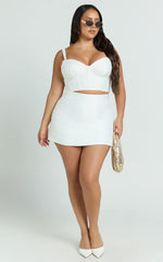 Janice Top - Bustier Crop Top in White