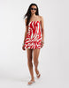 ONLY bandeau mini dress in red floral