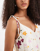 ONLY pleated mini dress in white floral
