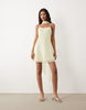 cami mini dress with scarf in pale yellow