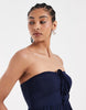 Hollister jersey bandeau maxi dress in navy