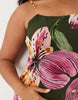 Vero Moda Curve cami maxi dress in olive green with overblown floral print