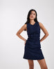 JJXX ruched denim mini dress in dark blue wash