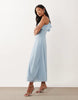 Vero Moda Petite ruffle bust chiffon midaxi cami dress in light blue