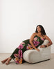 Vero Moda Curve cami maxi dress in olive green with overblown floral print