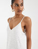 Vero Moda jersey floral broderie cami midi dress in white