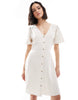 ONLY linen blend mini dress in stone
