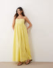ARRANGE trapeze cami broderie maxi dress in bright yellow