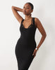 Oh Polly modal lace bralette detail midi dress in black