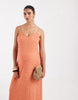 Vero Moda Maternity jersey floral broderie cami midi dress in orange