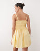 Abercrombie & Fitch ruched waist strappy mini dress in yellow