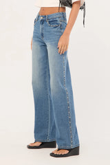 Lioness Top Model Studded Jean Mid Wash