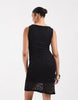 Vero Moda Maternity stretch floral lace sleeveless slash neck mini dress in black
