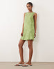 lace mini shift dress in green