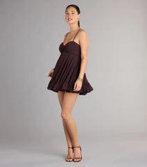 Perfectly Pretty Tie Back Chiffon Babydoll Dress
