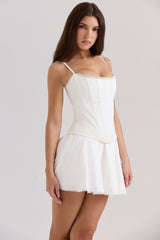 white cotton corset top