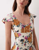 scoop neck short sleeve maxi dress with godets in multi floral print