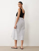 Mamalicious Maternity sleevless midi dress with contrast stripe skirt detail in black and white
