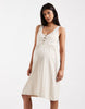 Mamalicious Maternity 2 function button up nursing mini sundress in cream