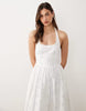 Nobody's Child Hallie broderie halter neck a-line midi dress in white