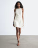 & Other Stories pure linen square neck mini dress with wrap front in white