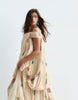 ARRANGE trapeze bardot maxi dress with cape back in yellow floral print
