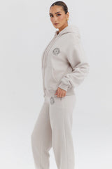 cloud cotton fleece-back zip through hoodie