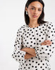 ONLY belt detail maxi dress in white polka dot print