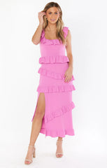 Greta Dress ~ Pink Lilac Stretch