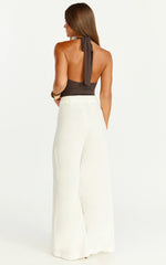 Ricki Bodysuit - Plunge T Bar Front Bodysuit in Chocolate