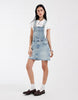 Tommy Jeans denim overalls dress in light wash blue