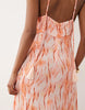 Mango Teen halterneck maxi dress in orange print