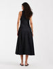 & Other Stories ruched drop waist maxi dress in black