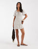ONLY short sleeve mini dress in white polka dots