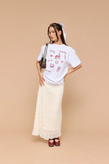 Luck & Trouble Marisole Gathered Maxi Skirt Cream