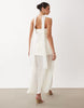 Gina Tricot dropped waist scarf maxi dress in white