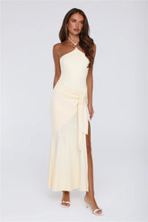 Daisy Flicker Halter Maxi Dress Yellow
