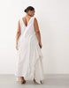 ARRANGE Curve broderie tiered maxi dress in White