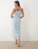 YAS lace ruffle detailing cami maxi dress in soft blue