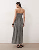 Esmée bandeau maxi beach dress in black & cream gingham