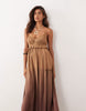 Iisla & Bird beach maxi dress in chocolate brown