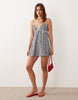 Esmée mini beach dress with contrast piping in black & white gingham