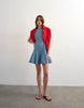 Topshop denim seamed mini dress in bleach
