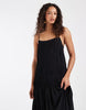 & Other Stories pleated drop waist maxi dress in black