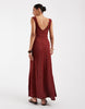 lace cami maxi dress in rust
