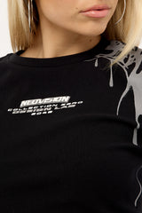 Neovision Omen Layered Long Sleeve Baby Tee Black
