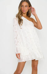 Wonder Mini Dress ~ White Daisy Burnout