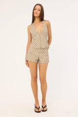 Motel Lumin Shorts Polka Pinstripe Beige