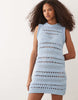 crochet knit summer dress in ecru