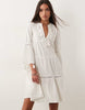 Accessorize flute sleeve kaftan dress in ivory